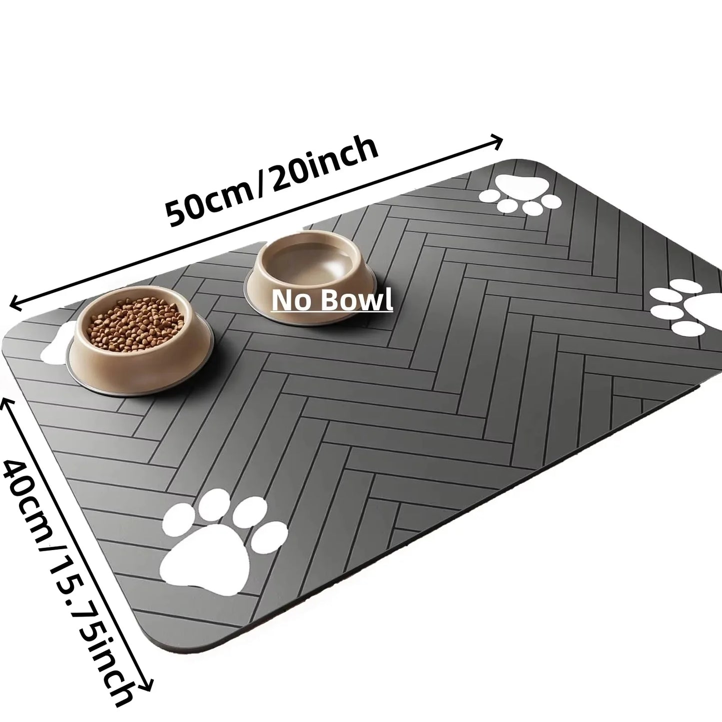 S(Little Kitten )、M、L Bsorbent Pet Feeding Mat, Waterproof Placemat for Dog & Cat Food & Water Bowls, Quick-Dry Rubber Backing