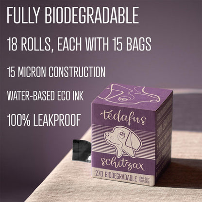 Dog Poo Bags 270 Biodegradable Doggie Poop Bags Thick Refill Rolls Tie Handles