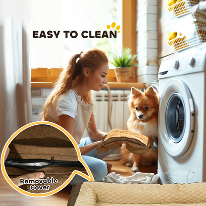 Pawhut Dog Bed Calming Pet Bed Dog Mattress for Large Dogs - Brown