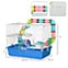 bes ExercPawhut Hamster Cage W/ Tuise Wheel, Water Bottle, Food Dish - Blue