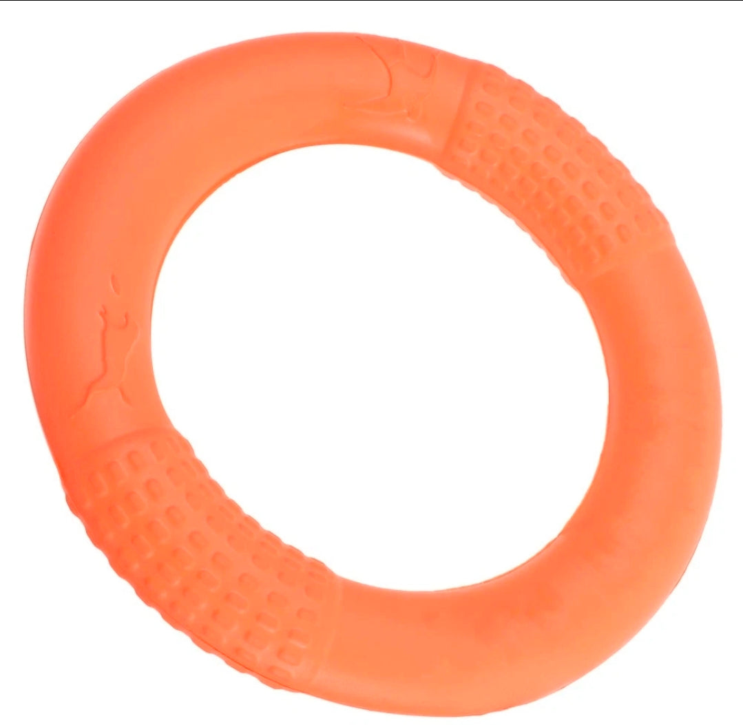 1Pc Orange Dog Toys Pet Flying Disk Training Ring Puller EVA Interactive Training Ring Puller Resistant for Dogs