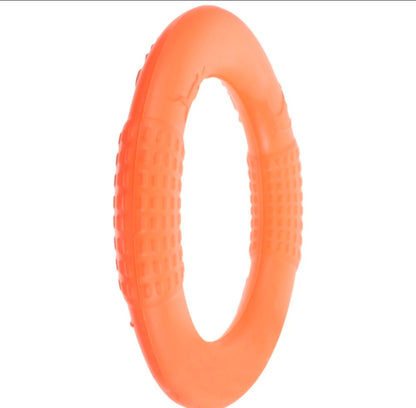 1Pc Orange Dog Toys Pet Flying Disk Training Ring Puller EVA Interactive Training Ring Puller Resistant for Dogs