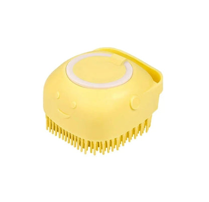 Dog Bathing Brush Pet Massage Brush Shampoo Dispenser Soft Silicone Brush Rubber Bristle for Dogs and Cats Shower Grooming Tool