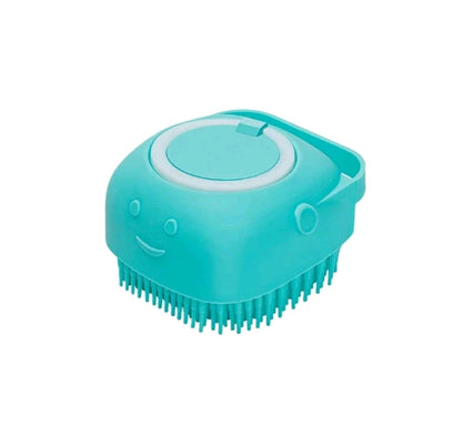 Dog Bathing Brush Pet Massage Brush Shampoo Dispenser Soft Silicone Brush Rubber Bristle for Dogs and Cats Shower Grooming Tool