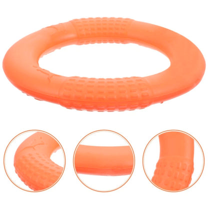 1Pc Orange Dog Toys Pet Flying Disk Training Ring Puller EVA Interactive Training Ring Puller Resistant for Dogs