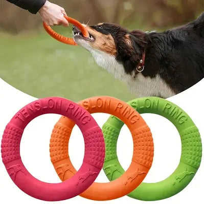 1Pc Orange Dog Toys Pet Flying Disk Training Ring Puller EVA Interactive Training Ring Puller Resistant for Dogs