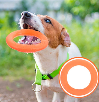 1Pc Orange Dog Toys Pet Flying Disk Training Ring Puller EVA Interactive Training Ring Puller Resistant for Dogs